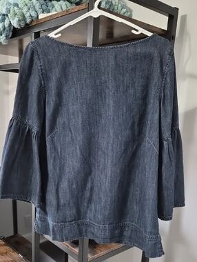 Lauren Ralph Lauren Dark Denim Bell Sleeve Top